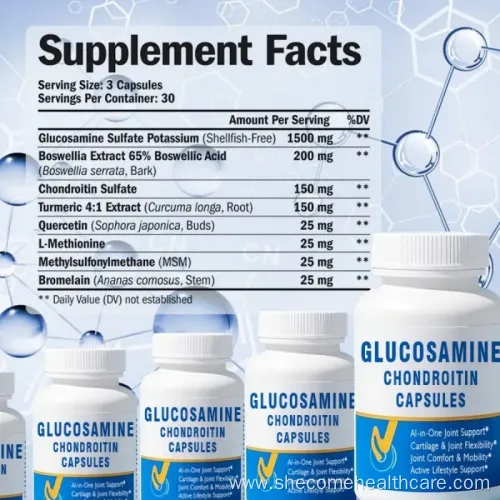 Factory Supply Naturally Extracted Glucosamine Chondroitin Capsules